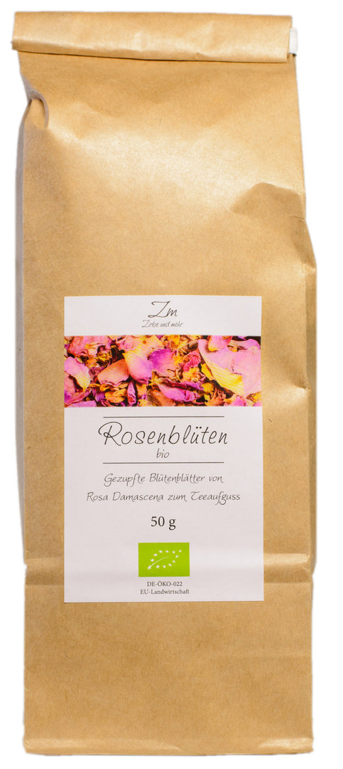 Rosenblüten (Blätter) rosa, Rosentee, bio, DE-ÖKO-022, TARIC 9109991