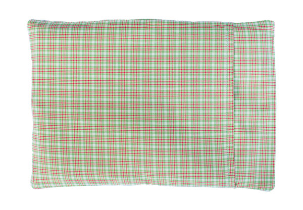 Kissenbezug für Zirben-, Hirse-, Wolle- oder Wärmekissen, grün-rot-weiß-kariert, 20 x 30 cm