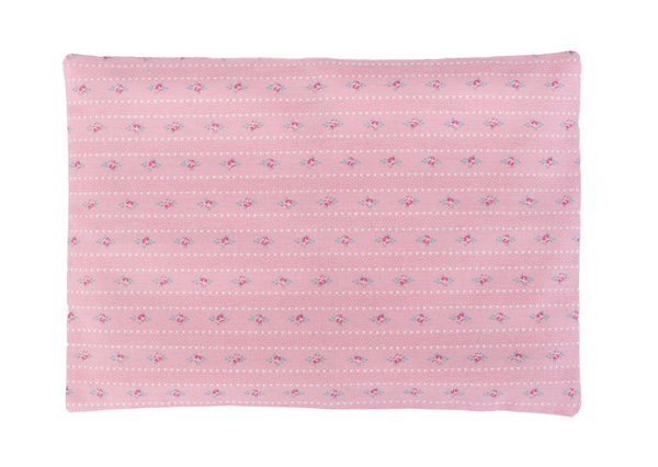 Kissenbezug für Zirben-, Hirse-, Wolle- oder Wärmekissen, rosa mit Blumen, 20 x 30 cm