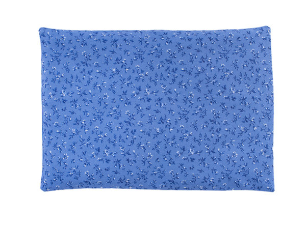 Kissenbezug für Zirben-, Hirse-, Wolle- oder Wärmekissen, blau mit Blumen, 20 x 30 cm