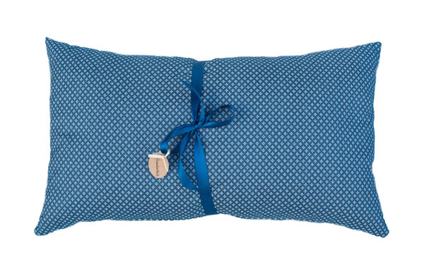 Zirben-Sofakissen, Baumwolle, 30 x 50 cm, blau gemustert
